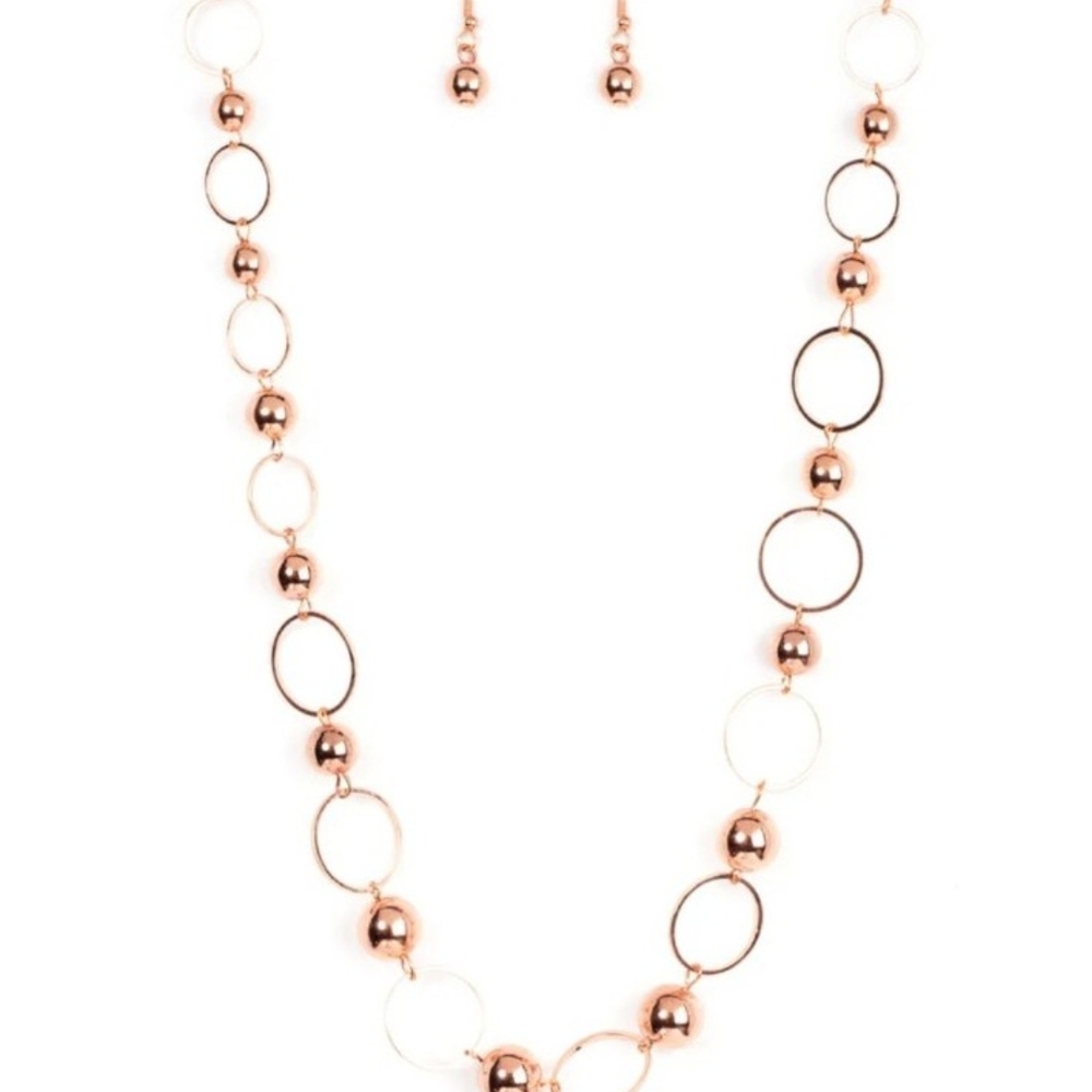 Paparazzi Copper Circle Necklace Set Metro Milestone Fashion Jewelry